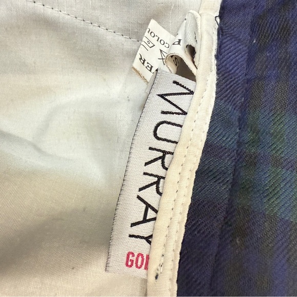 Murray-Golf Tartan Plaid Golf Pants in Green and Navy Blue Inseam 27in - Picture 13 of 17